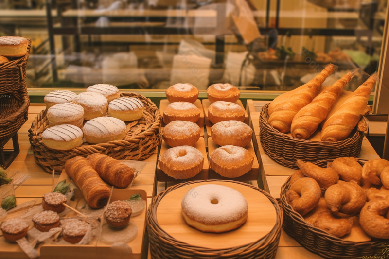 面包店橱窗里面的各种面包,高清,摄影图,摄影图片,图片大全,摄影图免费下载